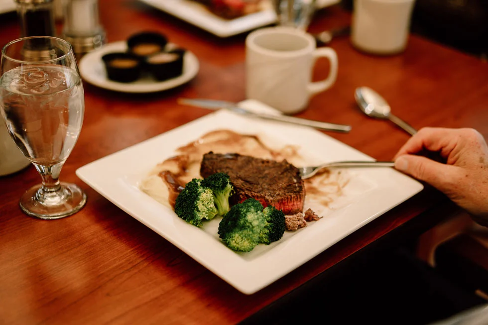 steak and broccoli
